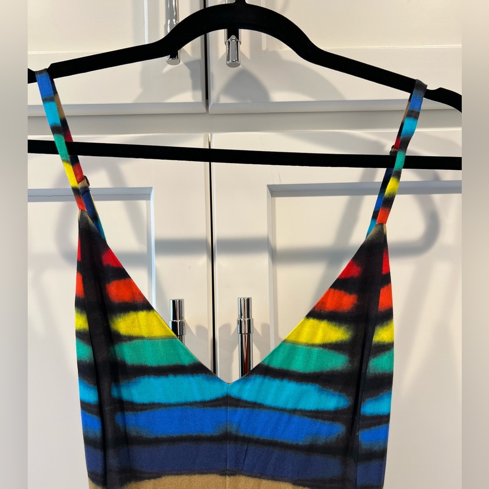 NWT. Alice + Olivia Alves Rainbow Tie-Dye Cross Cross Dress. NWT. - Picture 11 of 15